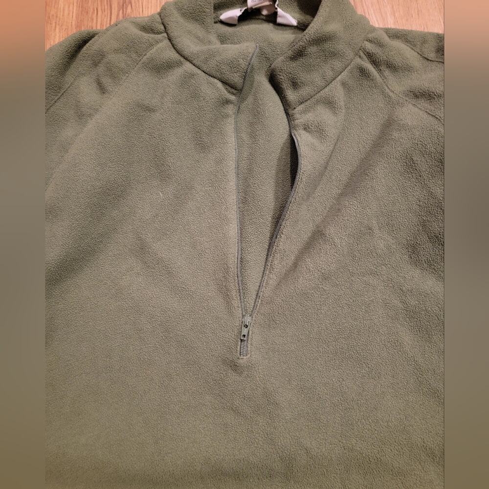 Mens Large Evergreen Long Sleeve Quarter Zip Campmor Fleece Sweatshirt - Picture 2 of 7